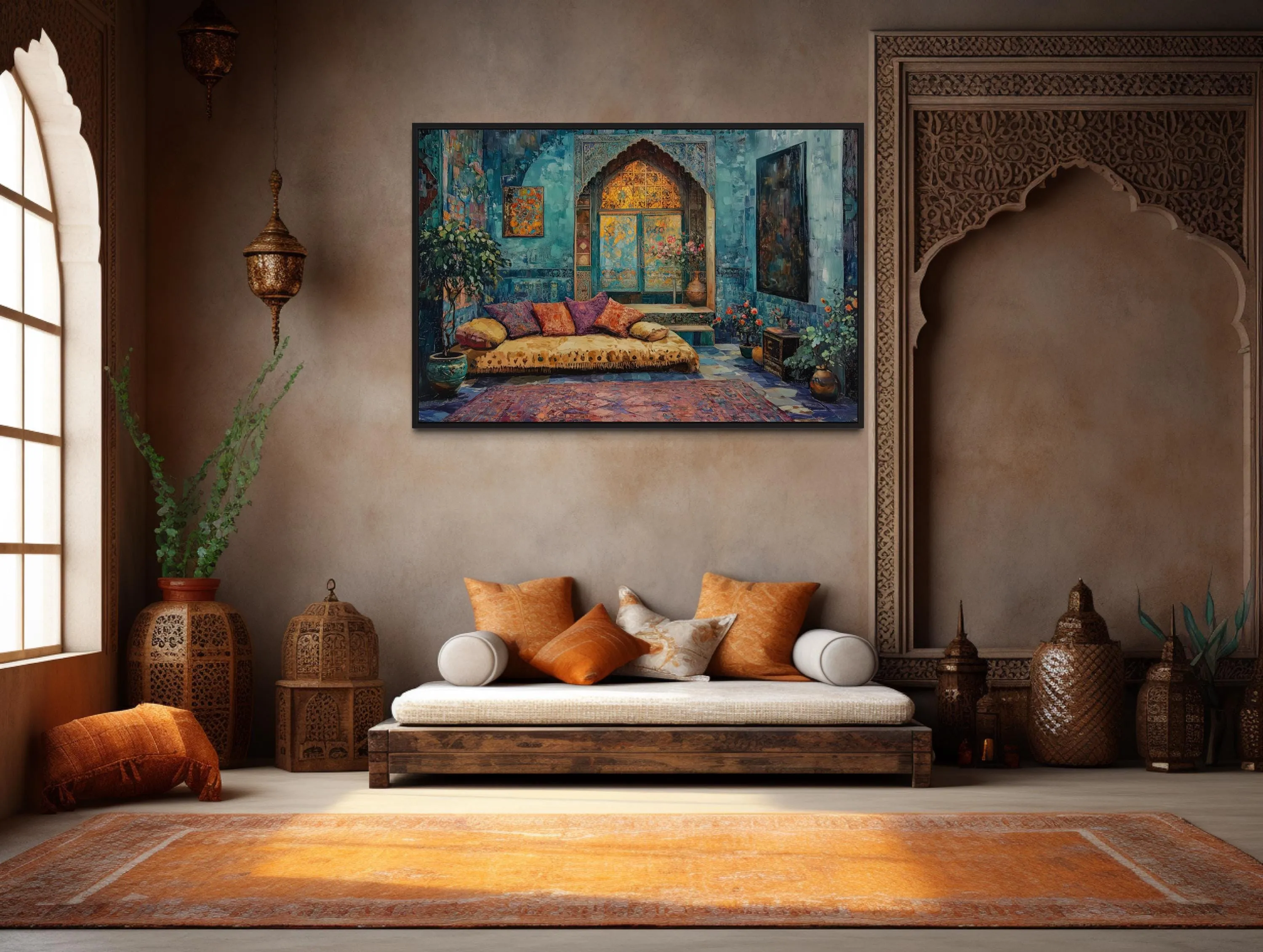 Persian Room Traditional Framed Canvas Wall Art