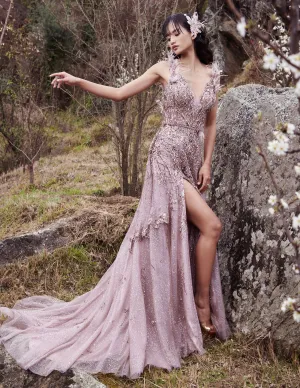 Pixie Orchid Tulle Fitted Bridal Gown