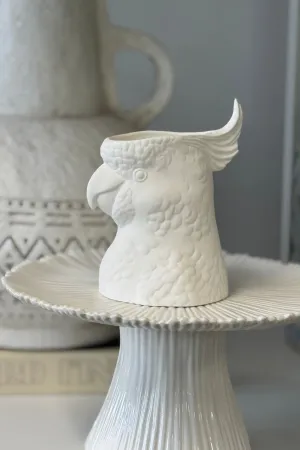 Porcelain Feather Cockatoo Vase