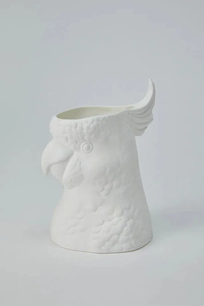 Porcelain Feather Cockatoo Vase