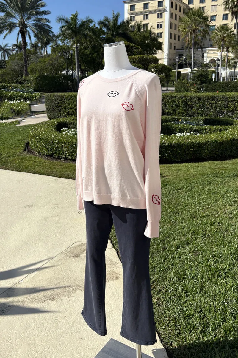 Powder Pink Lips Sweater
