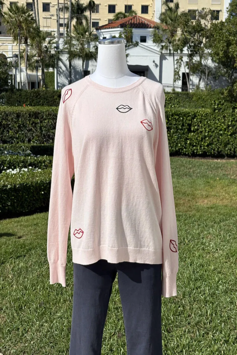 Powder Pink Lips Sweater