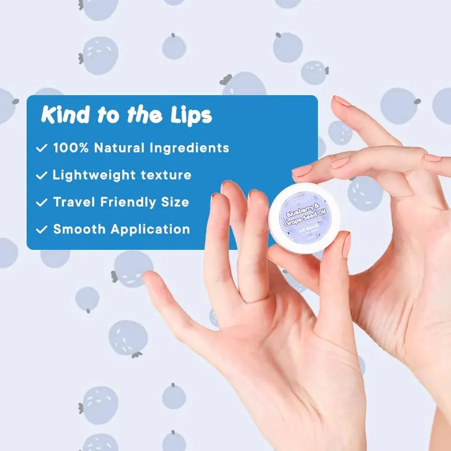 Prolixr Blueberry & Grapeseed Oil Lip Balm - Lip Care For Dry And Chapped Lips - Long Lasting Hydration - Fades Lip Pigmentation - All Skin Types - Cruelty Free - Pack Of 2