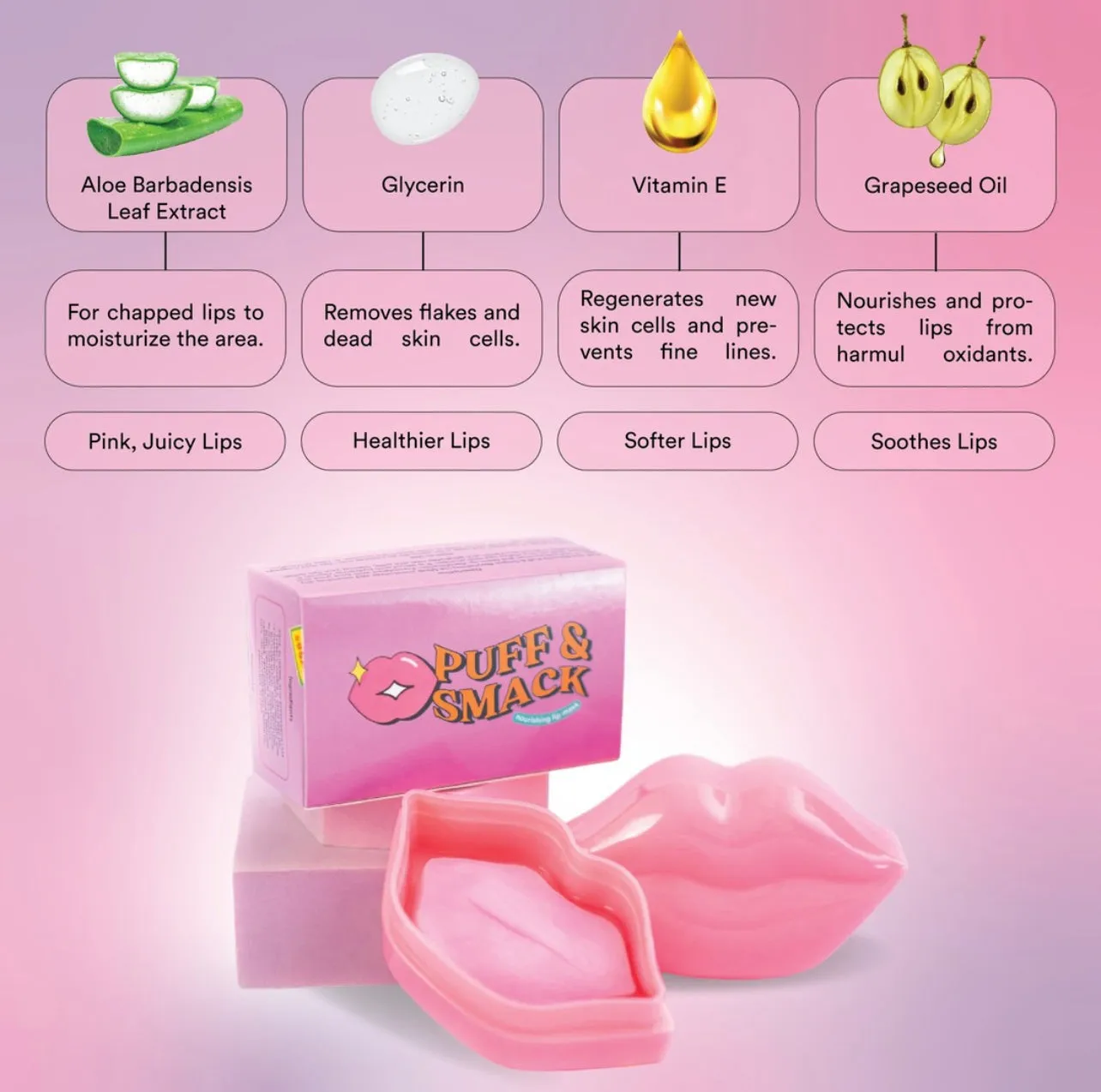 Puff & Bloom Puff & Smack Nourishing Lip Mask 50pcs