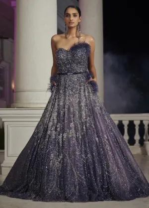 Ruanna Azure Blue Shimmer Bridal Gown