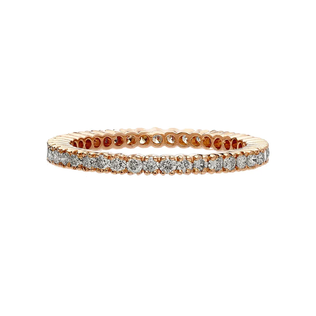 Sethi Couture 18k Rose Gold Diamond Eternity Band  - Size 6.5
