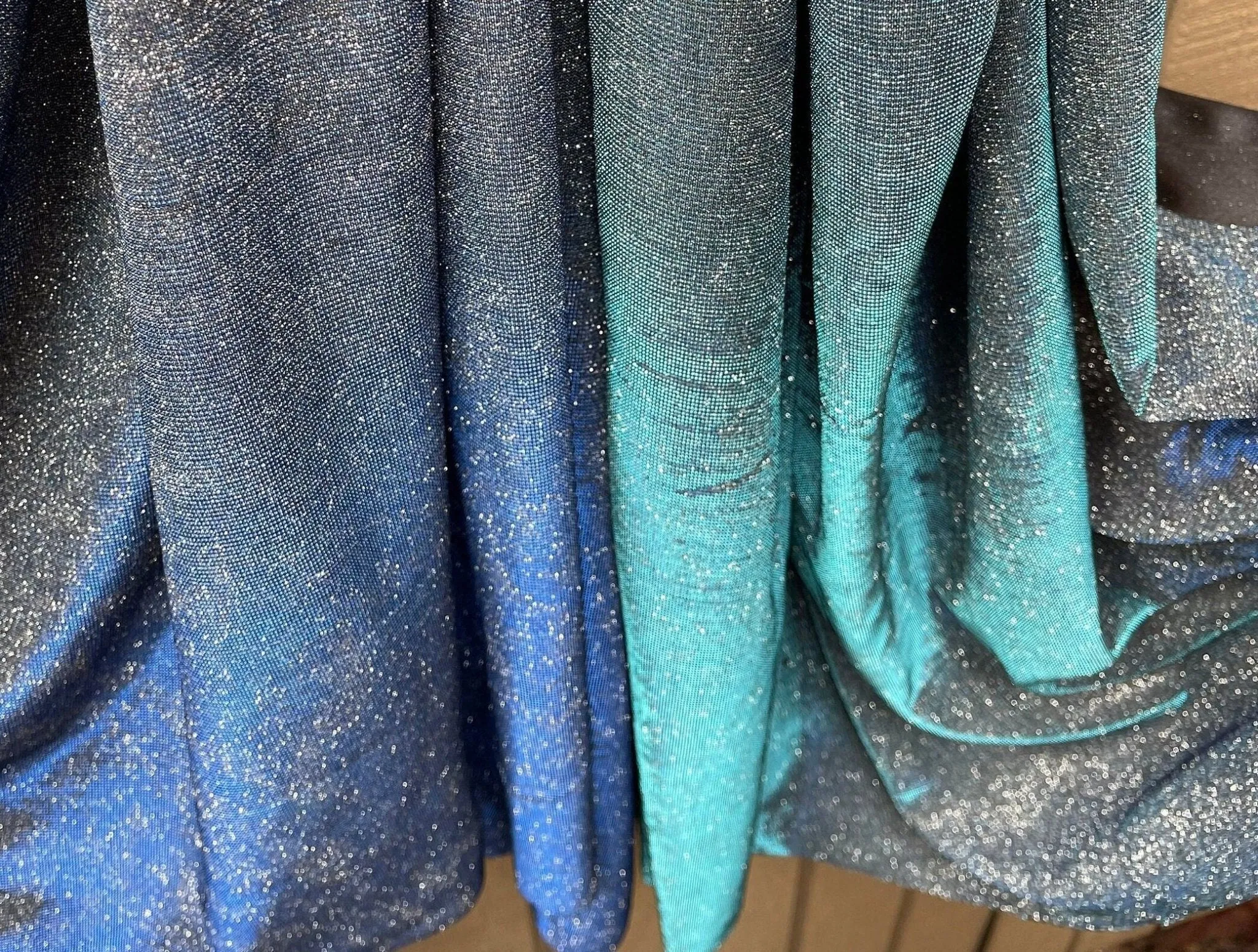 Slate Blue Foam Lurex Glitter Fabric by Yard, Fade Blue Sparkling Lurex for Shimmery Dress, Gown, Drapes Luxury Fabric, Premium Quality