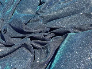 Slate Blue Foam Lurex Glitter Fabric by Yard, Fade Blue Sparkling Lurex for Shimmery Dress, Gown, Drapes Luxury Fabric, Premium Quality