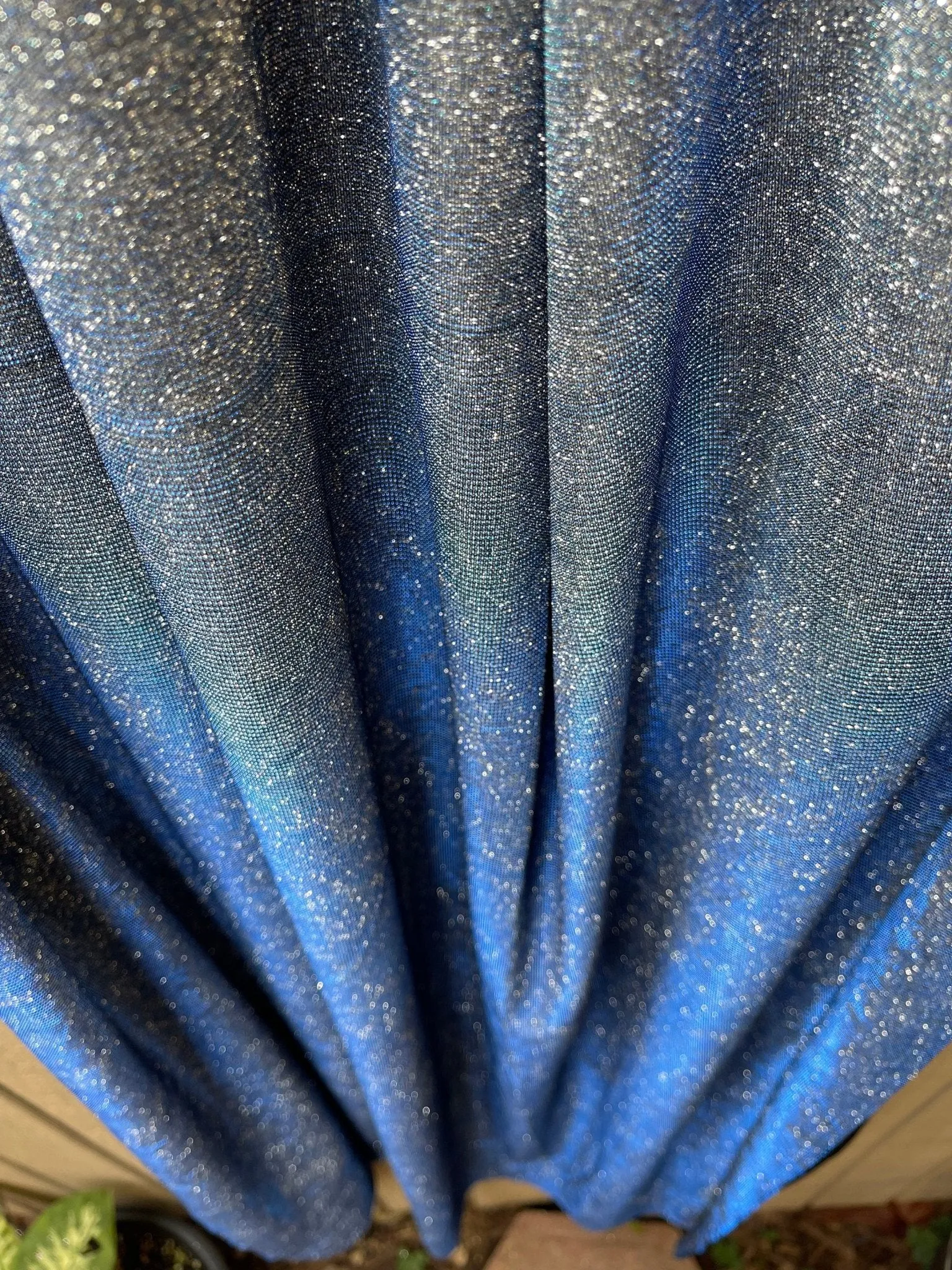 Slate Blue Foam Lurex Glitter Fabric by Yard, Fade Blue Sparkling Lurex for Shimmery Dress, Gown, Drapes Luxury Fabric, Premium Quality
