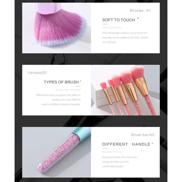 Star Glitters Collection Makeup Brushes (5 Pcs/Set)