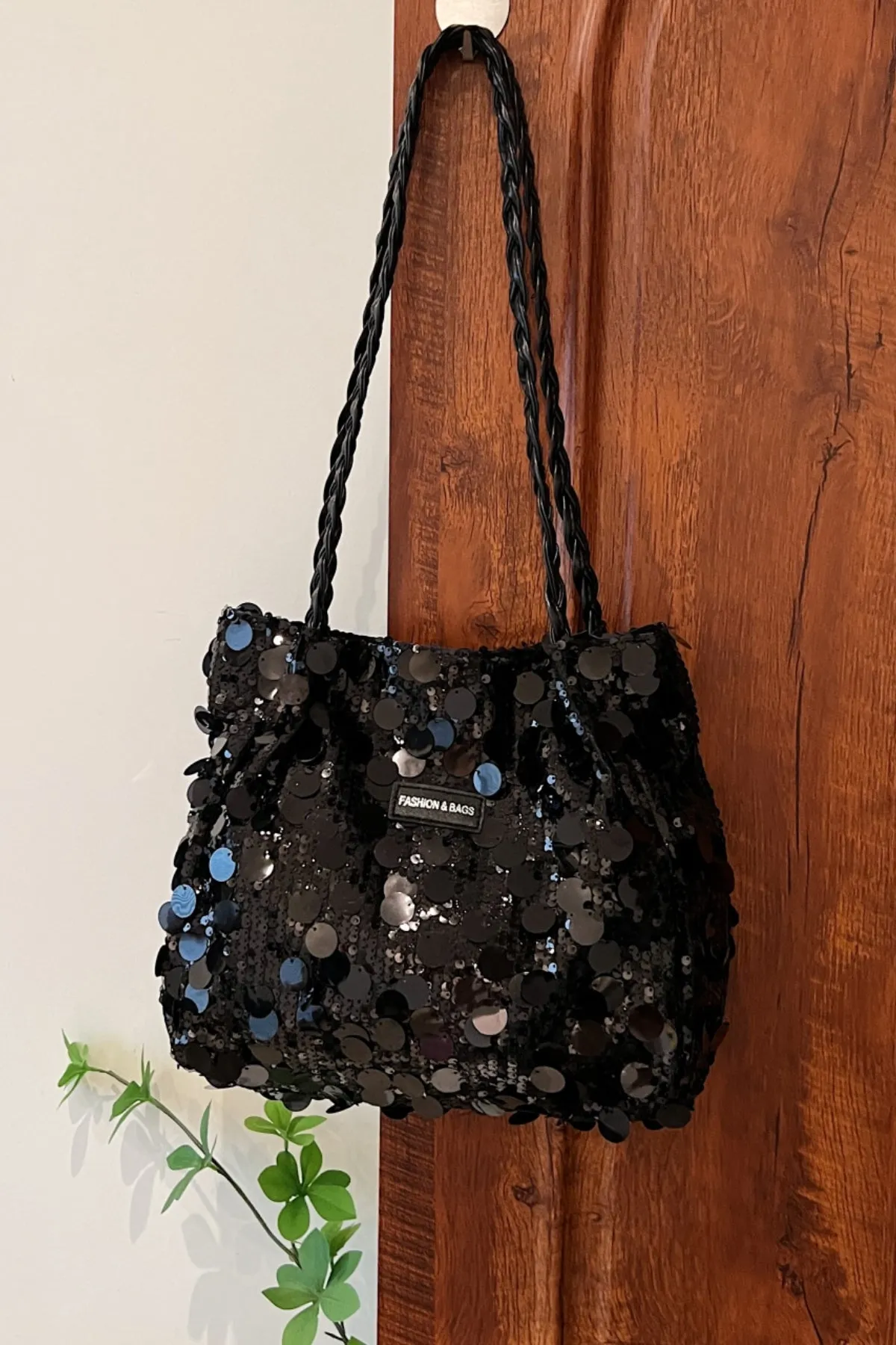 Starlit Shimmer Braided Shoulder Bag
