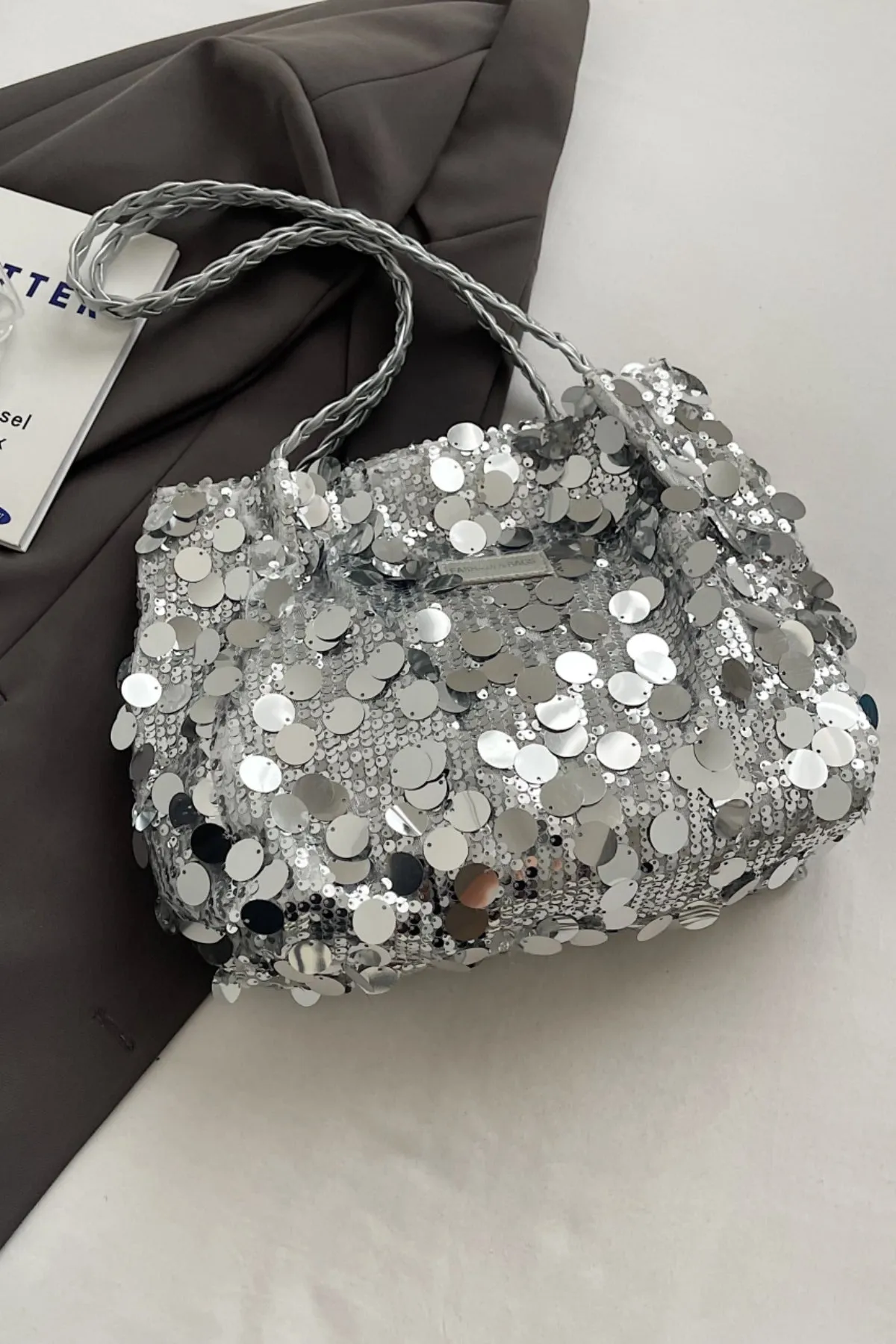 Starlit Shimmer Braided Shoulder Bag