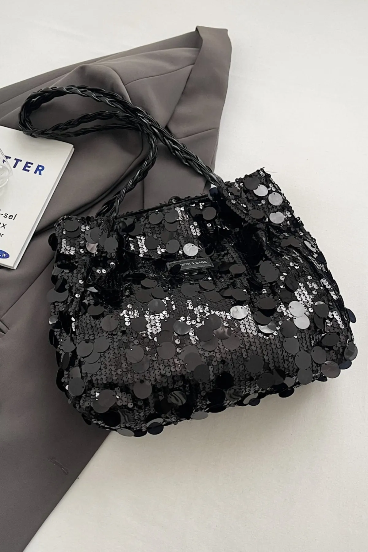 Starlit Shimmer Braided Shoulder Bag