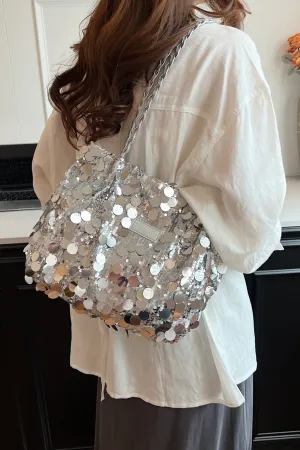 Starlit Shimmer Braided Shoulder Bag