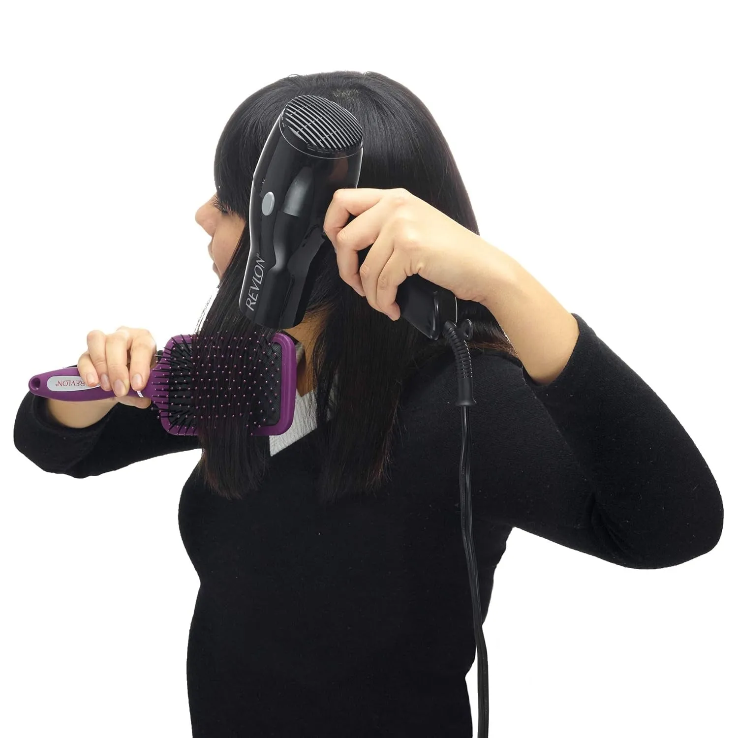 Straight & Smooth Soft Touch Paddle Hair Brush Set, Black   Berry