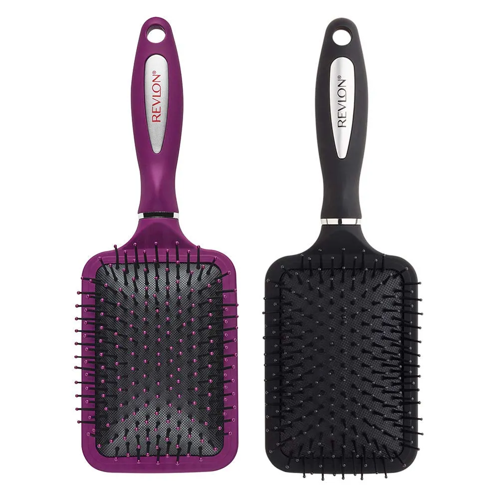 Straight & Smooth Soft Touch Paddle Hair Brush Set, Black   Berry