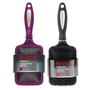 Straight & Smooth Soft Touch Paddle Hair Brush Set, Black   Berry