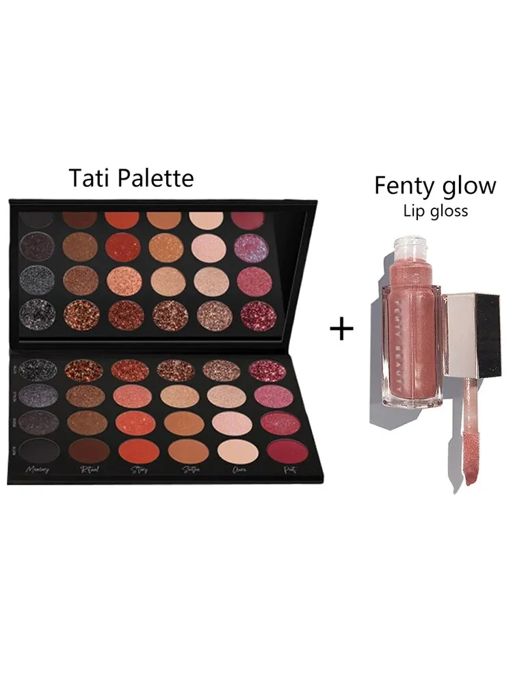 Tati Palette Textured Neutrals Vol 1 Matte Shimmer Glitter 24 Color Best Makeup Eyeshadow Palette Pigment Tati Beauty Palette