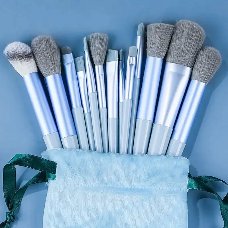 Ultimate 13-Piece Makeup Brush Set - Soft & Fluffy Kabuki, Foundation, Blush, Powder & Eyeshadow Brushes