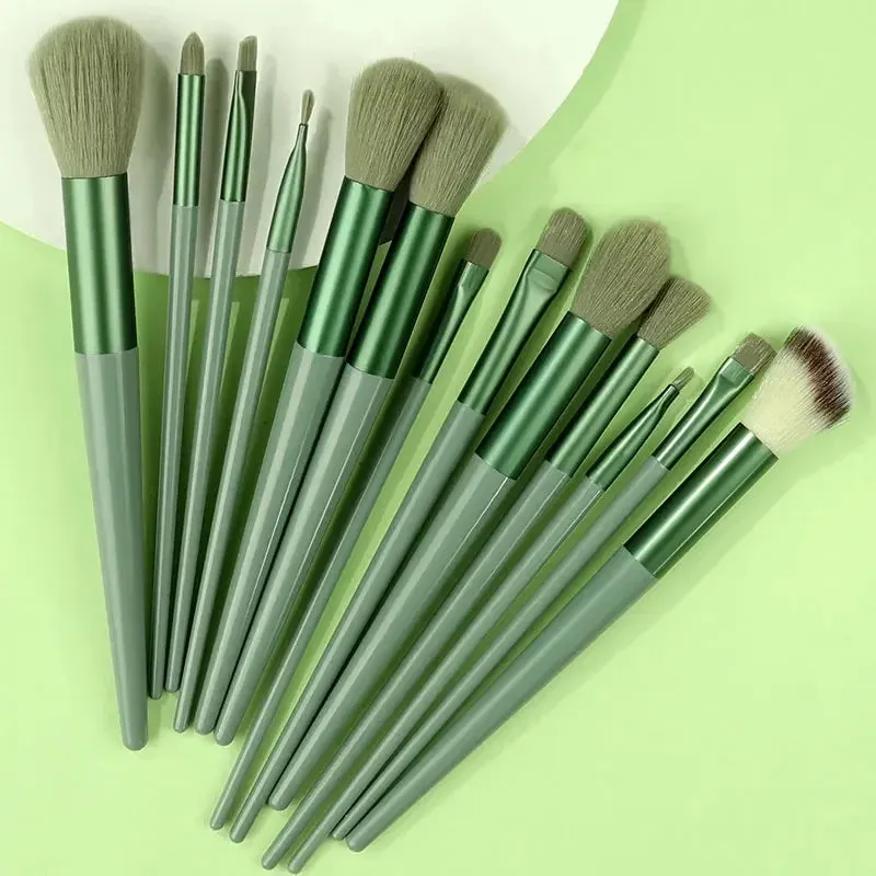 Ultimate 13-Piece Makeup Brush Set - Soft & Fluffy Kabuki, Foundation, Blush, Powder & Eyeshadow Brushes