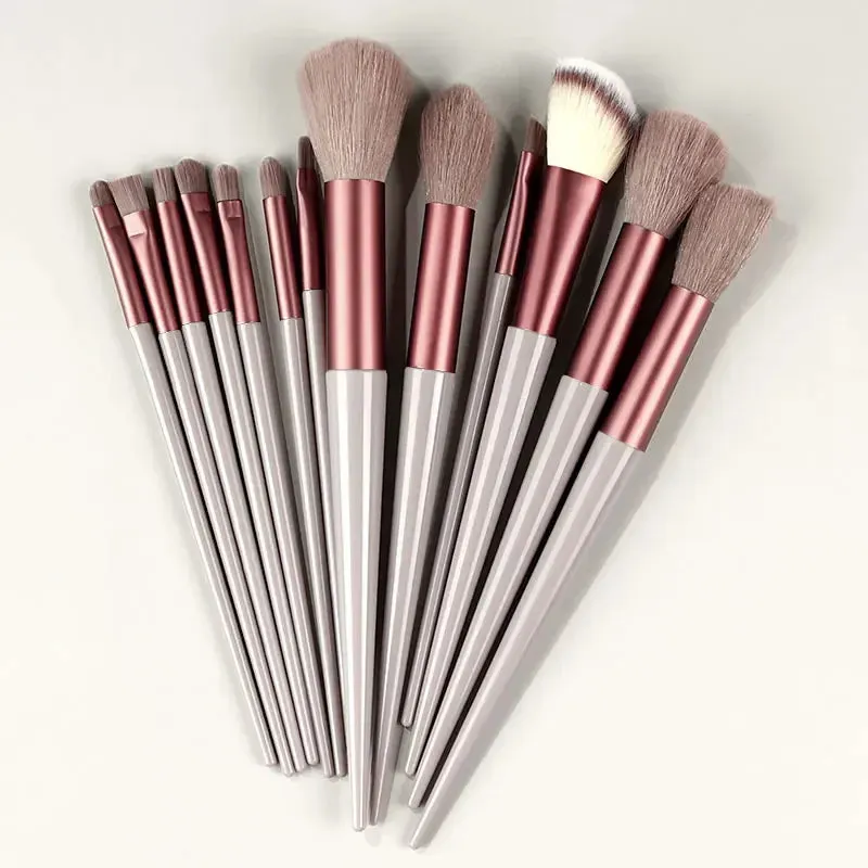 Ultimate 13-Piece Makeup Brush Set - Soft & Fluffy Kabuki, Foundation, Blush, Powder & Eyeshadow Brushes