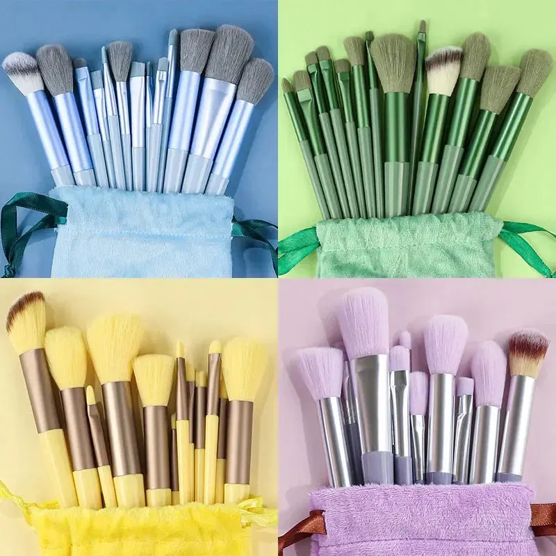 Ultimate 13-Piece Makeup Brush Set - Soft & Fluffy Kabuki, Foundation, Blush, Powder & Eyeshadow Brushes