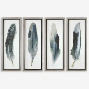 Uttermost Feathered Beauty Set of 4 Contemporary Framed Prints