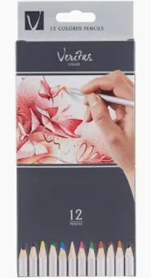 Veritas Coloring Pencils in Cylinder - Set of 12