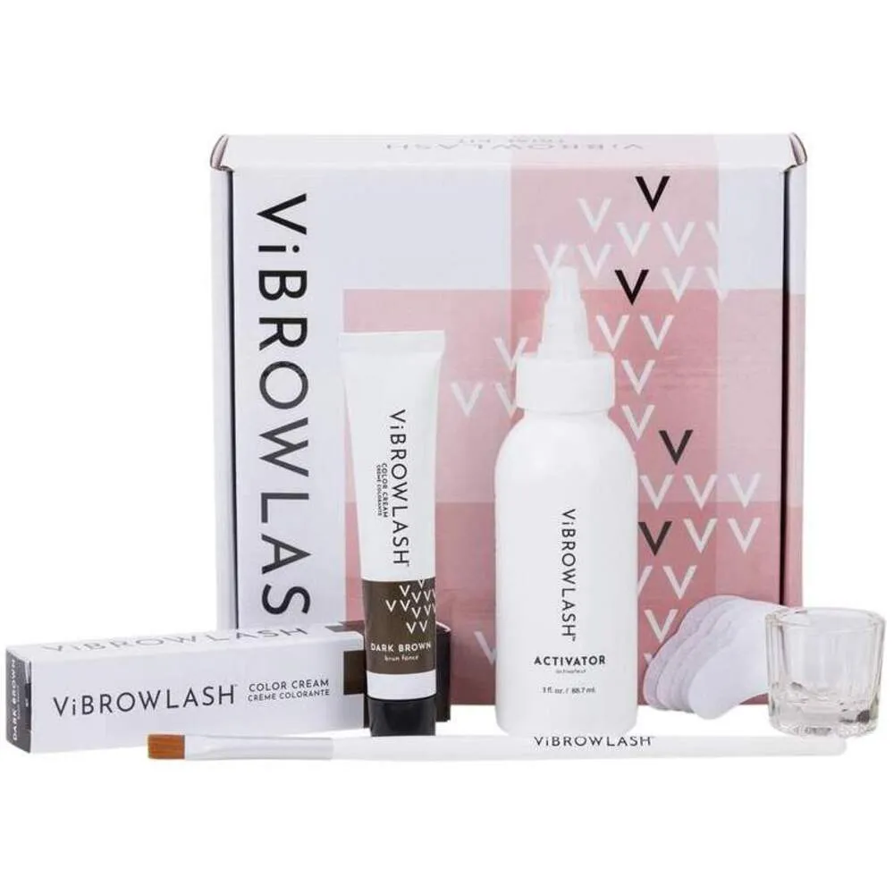 ViBrowLash Mini Kit - Certified Vegan and Cruelty-Free Lash & Brow Tint - DARK BROWN