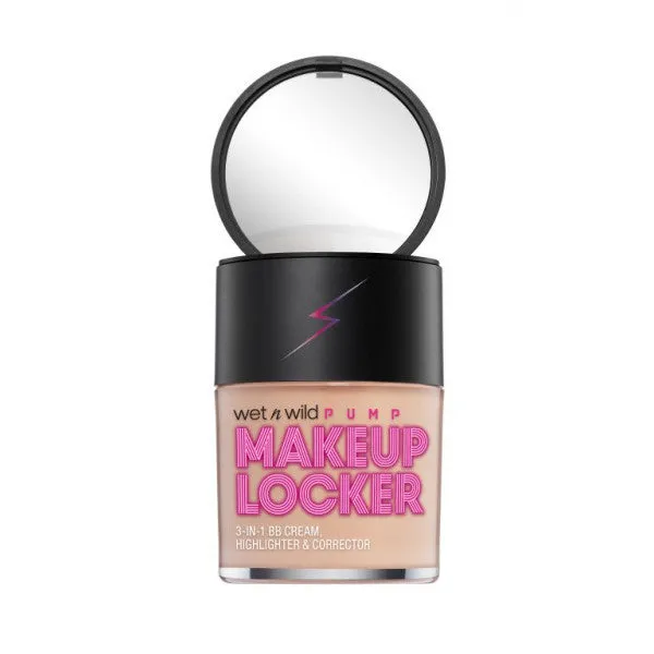 WET N' WILD MAKEUP LOCKER- 3-IN-1 SHEER BB CREAM, HIGHLIGHTER & CORRECTOR- LIGHT MEDIUM