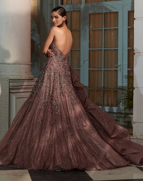 Wild Cherry Claret Ombre Bridal Gown
