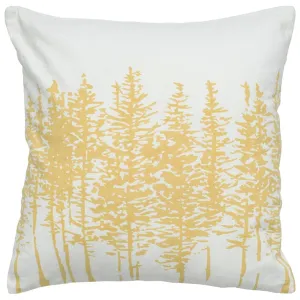Yellow Ivory Grove of Trees Down Throw Pillow